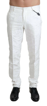 Dolce & Gabbana White Brocade Jaquard Dress Trouser Pants -   -  Dolce & Gabbana.